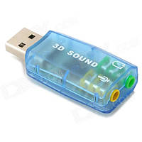 Внешняя USB звуковая карта, 3D, virtual 5.1