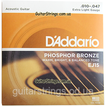 Струны D'Addario EJ15 Phosphor Bronze 10-47