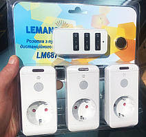 Три одинарні дистанційні розетки з пультом Lemanso LM687 опис, відгуки, характеристики