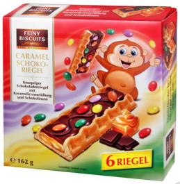 Бісквіти Feiny Biscuits Caramel schoko-riegel з карамеллю, 260г
