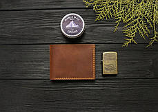 Чоловічий шкіряний гаманець ручної роботи VOILE vl-mw4-lbrn-tbc, фото 2