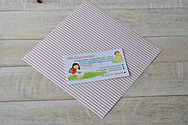 Дизайнерський картон текстура льон "кавова смужка" 15х15 см