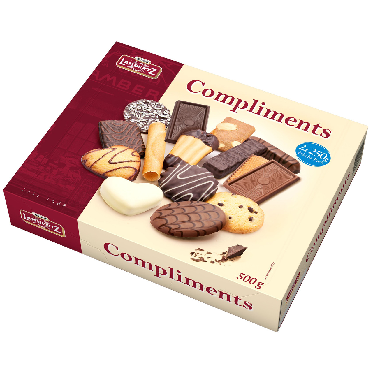Печиво пісочне з шоколадом асорті Lambertz Compliments, 500 г.