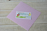 Дизайнерский картон текстура лен "малиновый горошек на розовом" 15х15см