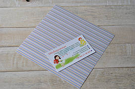 Дизайнерський картон текстури льон "смуга" 15х15 см