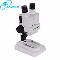 Микроскоп бинокулярный стерео AOmekie 20X с подсветкой