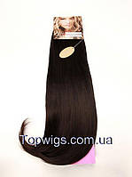 Матовые термо волосы с заколками клипсами Original, трессы 8 прядей, цвет 4 горький шоколад
