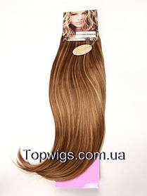 Матові термо волосся з заколками кліпсами Original, треси 8 пасм, колір 12H124 русявий мелірування