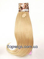 Матовые термо волосы с заколками клипсами Original, трессы 8 прядей цвет 24BT613 блондин мелирование