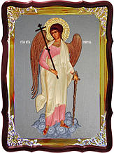 Ікону купити Ангела Хоронителя з фоном під срібло