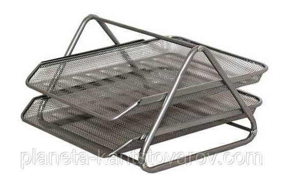 Лоток горизонтальний 2 відділення метал (Сірий)2013