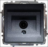 Розетка TV 1-а 1-я універсальна (8-12-18-20db) без рамки EL-BI ZENA димчата