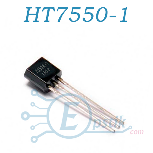 HT7550-1, стабілізатор із малим падінням напруги, 6 В до 24 В, 100 mA, 5 В, TO92