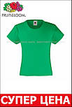 Футболка дитяча зелена для дівчинки Valueweight girls Fruit of the Loom 104, фото 6