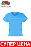 Футболка дитяча синя для дівчинки (ультрамарин) Valueweight girls Fruit of the Loom 104, фото 6