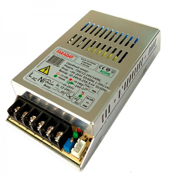 Імпульсний блок живлення БЖ 75W/12-24V/140/AL