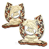 Настільний сувенір "Підкова - Залізний Порт/На щастя" дельфіни