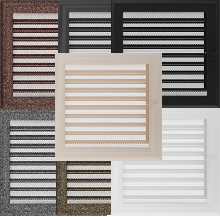 Решітка для каміна оскар біла, оскар бежева, чорна, окар чорне золото, срібло 17х17 см із жалюзі, фото 1