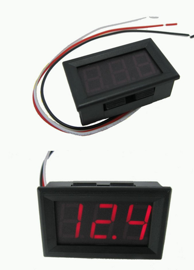 Вольтметр D-SUN DC 0-30 В (червоні цифри)