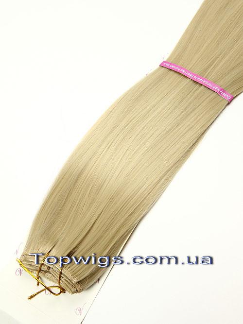 Волосся на кліпсах треси Viola 70 СМ, 8 пасм на заколках термо, колір H16-613 холодний блондин, фото 1