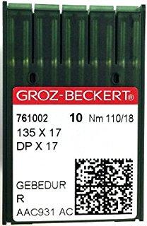 Голка Groz-Beckert 135x17, DPx17 GEBEDUR позолочена для важких машин 10 шт./пач.
