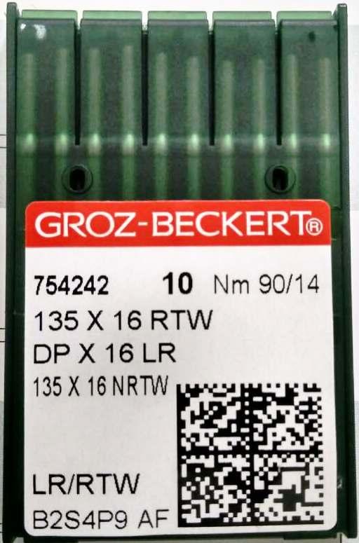 Голка Groz-Beckert 135x16 RTW, 135x16 NRTW, DPx16 LR права лопатка на важкі машини 10 шт./пач.