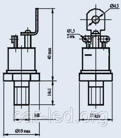 2ТО132-40-8 Тиристор ОПТРОННИЙ штирьового виконання (40А 800В), фото 1