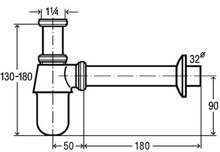 Сифон для раковини 1 1/4" х 1 1/4" VIEGA 100674, фото 3