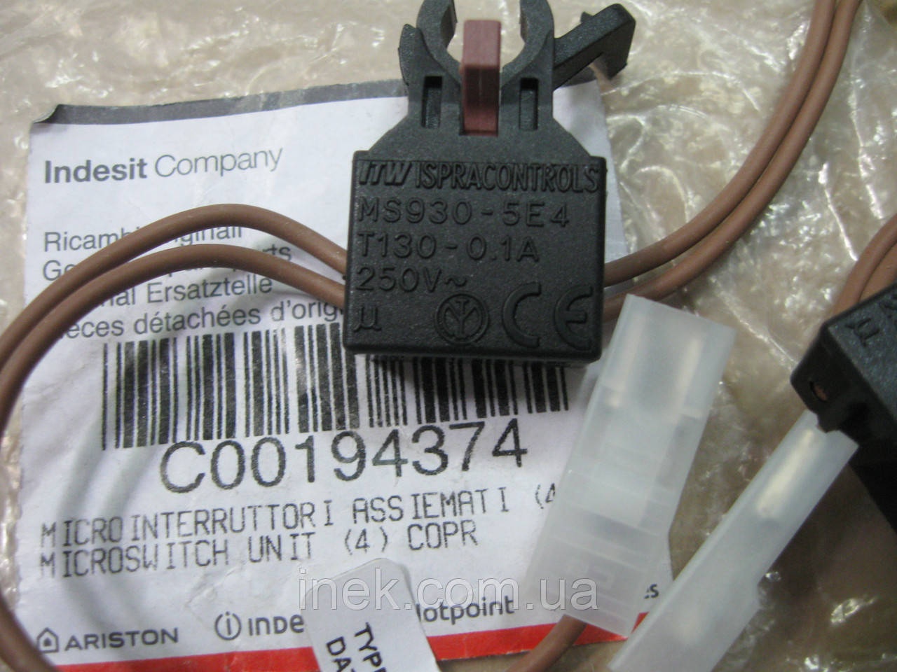 Блок переключателей электро розжига конфорок C00194374 - фото 2 - id-p562229086