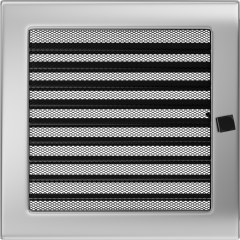 Решітка для каміна нікельована 22х22 см із жалюзі, фото 1