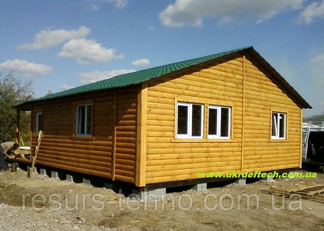 Будинок дачний 8 м х 6 м із блокхауса 30 мм із терасою.