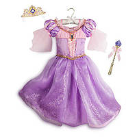 Карнавальный костюм ДеЛюкс: светящиеся платье Рапунцель, поющая тиара и светящаяся волшебная палочка, Disney