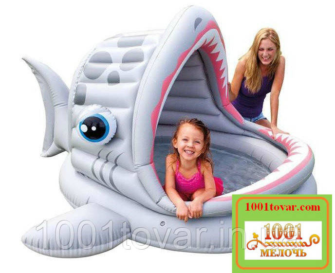 Дитячий надувний басейн Intex 57120 "Акула", розмір 201х198х109 див., фото 1