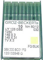 Игла Groz-Beckert UY128GBS, 1280, 149x3 FG трикотажная для распошивалок 10 шт/уп