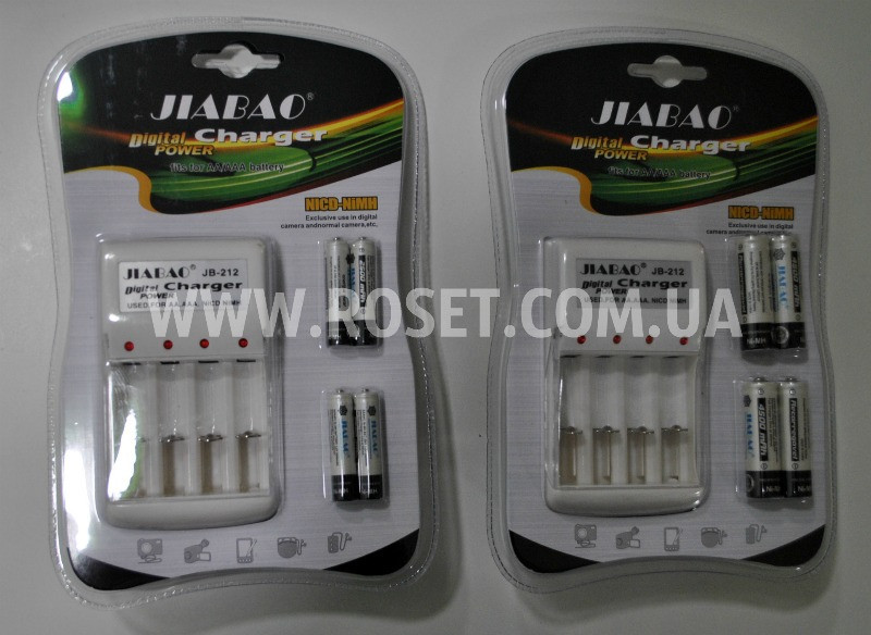 Зарядний пристрій для акумуляторних батарей - Jiabao Digital Power Charger JB-212 AA або AAA (в комплекті), фото 1