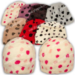 Шапочка ангорова в горошок