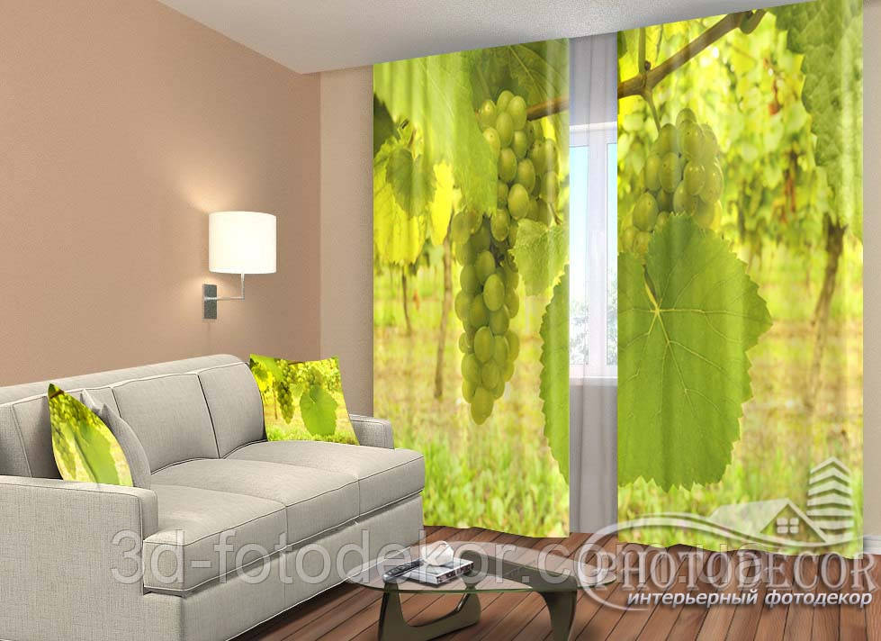Фото Штори "Виноград" 2,5 м*2,6 м (2 полотна по 1,30 м), тасьма