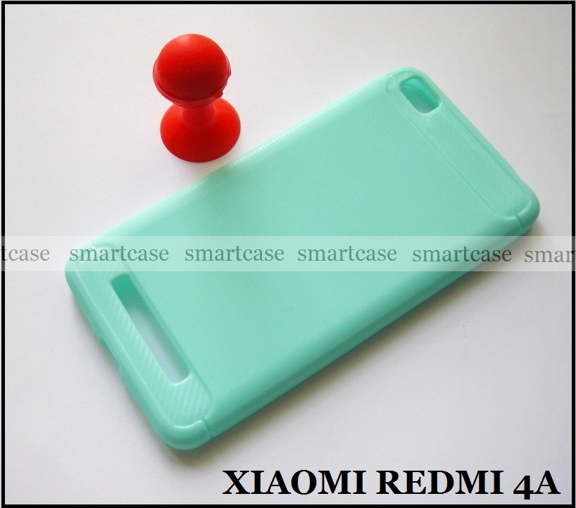 Чехол бампер для Xiaomi Redmi 4A бирюзовый, противоударный TPU чехол - фото 2 - id-p562651955