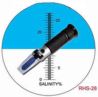 Рефрактометр для визначення вмісту солі в розчинах. RHS-28/ATC (0 до 100 промилле) (1.000 — 1.070)