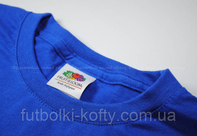 Ярко-синяя детская мягкая футболка для мальчиков