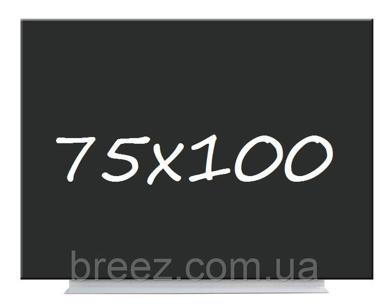 Дошка крейдяна магнітна чорна безрамна 75х100
