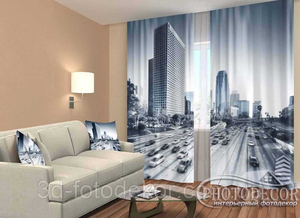 Фото Штори "Життя у великому місті" 2,5м*2,60м (2 полотна по 1,30м), тасьма