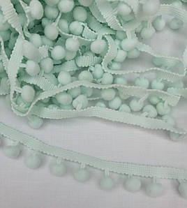 Тасьма з помпонами м'ятна 11 мм