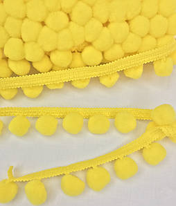 Тасьма з помпонами жовта 20 мм