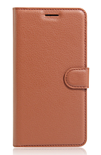 Кожаный чехол-книжка для Xiaomi Redmi 3 Pro / 3s коричневый