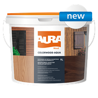 Декоративно-захисний засіб Аура Колор Вуд Аква для деревини відро 9 літрів 