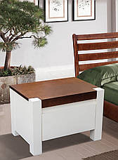 Ліжко двоспальне з масиву сосни Беатріс Мікс меблі, колір ваніль + темний горіх, фото 3