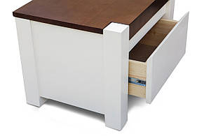 Ліжко двоспальне з масиву сосни Беатріс Мікс меблі, колір ваніль + темний горіх, фото 4