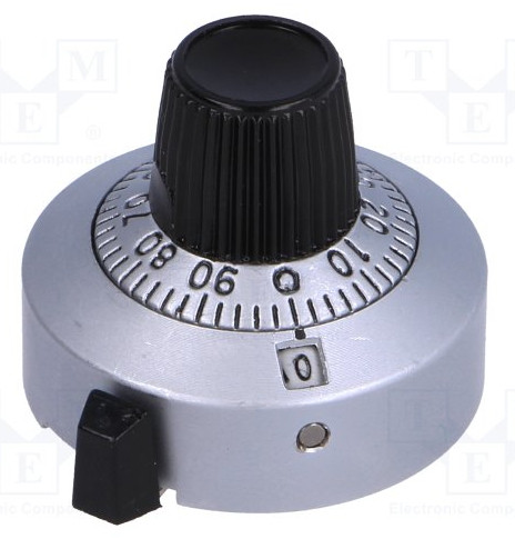 Ручка многооборотного потенціометра з шкалою 11 обертів під вал 6,3 мм