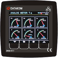 DATAKOM DKM-411 Аналізатор електричної мережі, 96x96 mm, 3.5" кольоровий TFT дисплей, Ethernet, USB/Host,